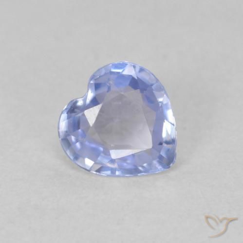 Saphir Bleu pastel naturelle Cœur, 0.42 ct, VVS-VS