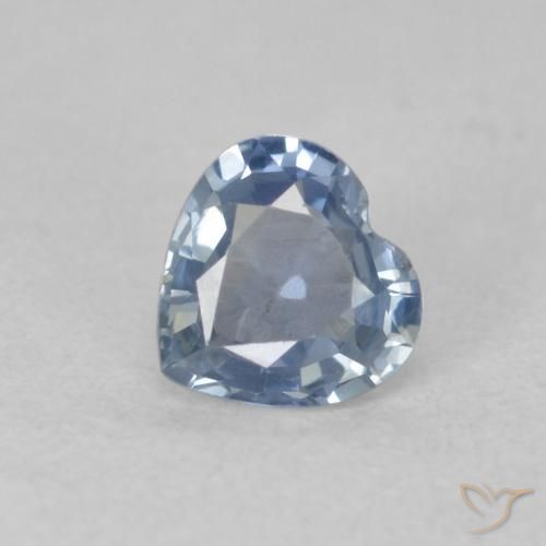 0.47ct Naturel Bleu clair Saphir, Cœur, VVS-VS