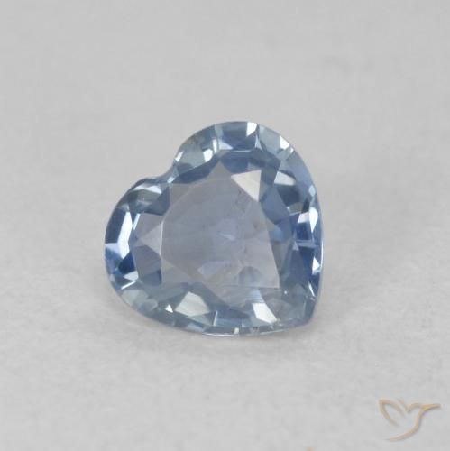 Saphir Bleu clair naturelle Cœur, 0.47 ct, VVS-VS