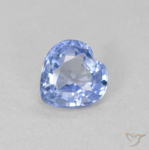 0.44ct Naturel Bleu pastel Saphir, Cœur, VVS-VS