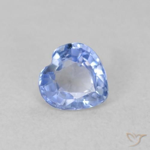 Saphir Bleu pastel naturelle Cœur, 0.44 ct, VVS-VS