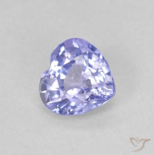 Saphir Bleu violacé léger naturelle Cœur, 0.58 ct, VVS-VS