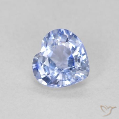 0.55ct Naturel Bleu clair Saphir, Cœur, VS