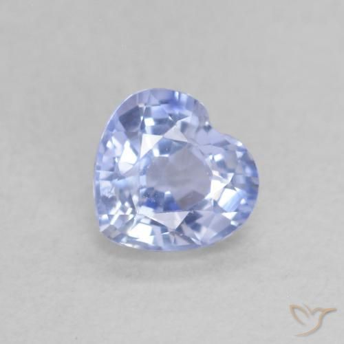 Saphir Bleu clair naturelle Cœur, 0.55 ct, VS