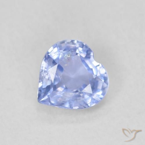 0.49ct Naturel Bleu clair Saphir, Cœur, VS