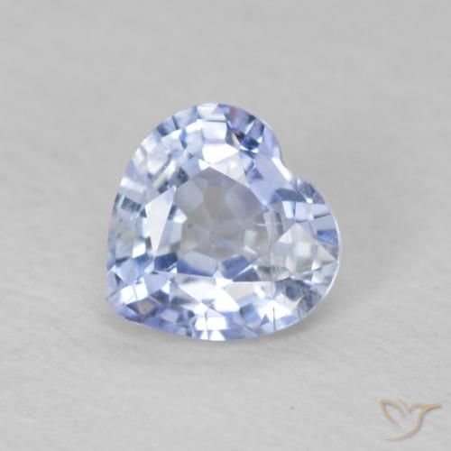 0.63ct Naturel Bleu pastel Saphir, Cœur, VS