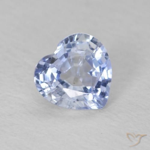 Saphir Bleu pastel naturelle Cœur, 0.63 ct, VS