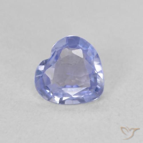 Saphir Bleu violacé léger naturelle Cœur, 0.43 ct, VS