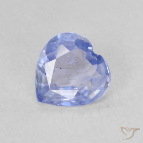 Saphir Bleu violacé léger naturelle Cœur, 0.52 ct, VS