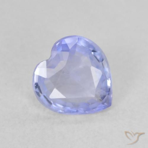 0.54ct Naturel Bleu clair Saphir, Cœur, VS