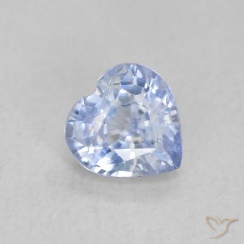 Saphir Bleu violacé léger naturelle Cœur, 0.55 ct, VS