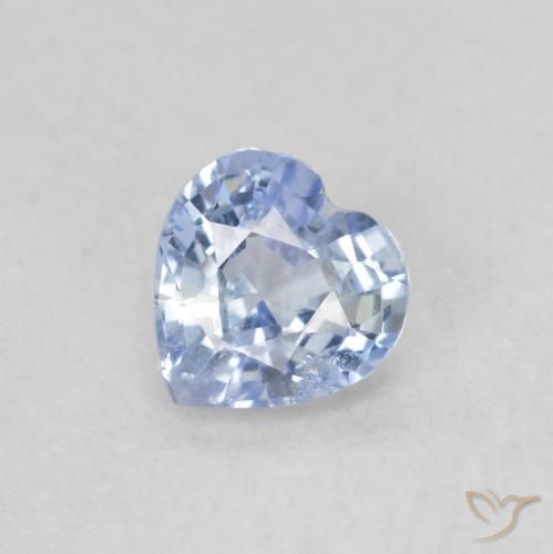 0.49ct Naturel Bleu pastel Saphir, Cœur, VS
