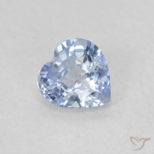 Saphir Bleu pastel naturelle Cœur, 0.49 ct, VS