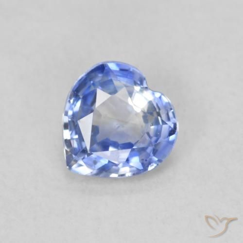 0.44ct Naturel Bleu pastel Saphir, Cœur, VS