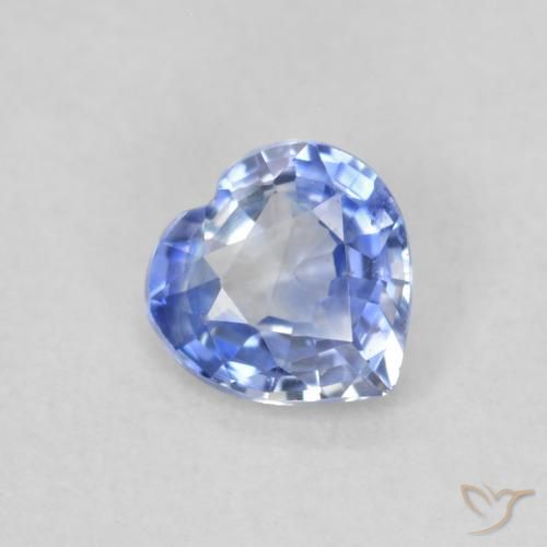 Saphir Bleu pastel naturelle Cœur, 0.44 ct, VS