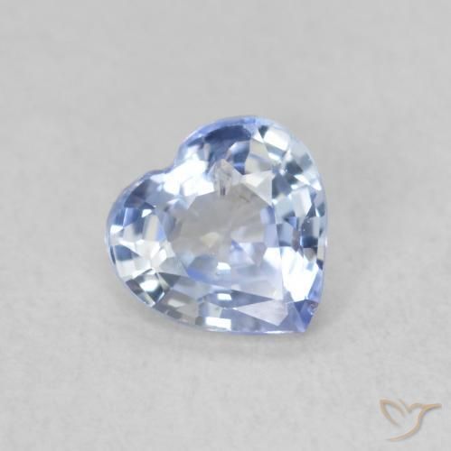 0.47ct Naturel Bleu pastel Saphir, Cœur, VS