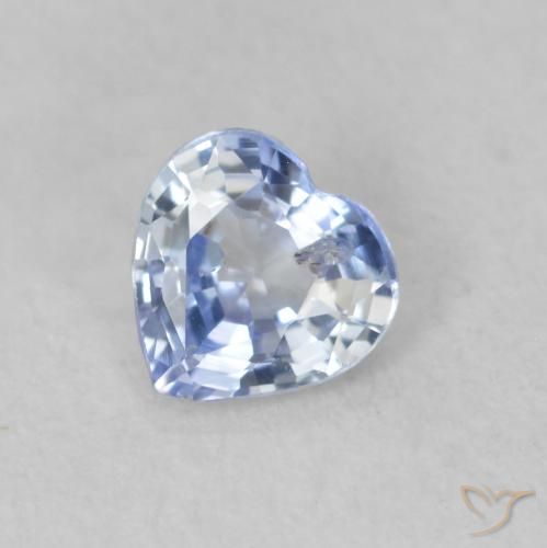 Saphir Bleu pastel naturelle Cœur, 0.47 ct, VS