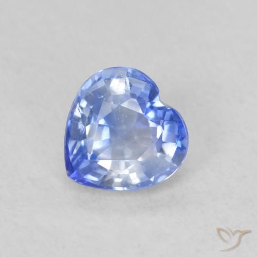 0.54ct Naturel Bleu pastel Saphir, Cœur, VS