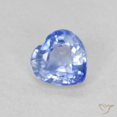 Saphir Bleu pastel naturelle Cœur, 0.54 ct, VS