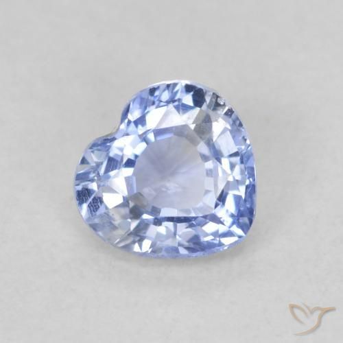 Saphir Bleu pastel naturelle Cœur, 0.64 ct, VS