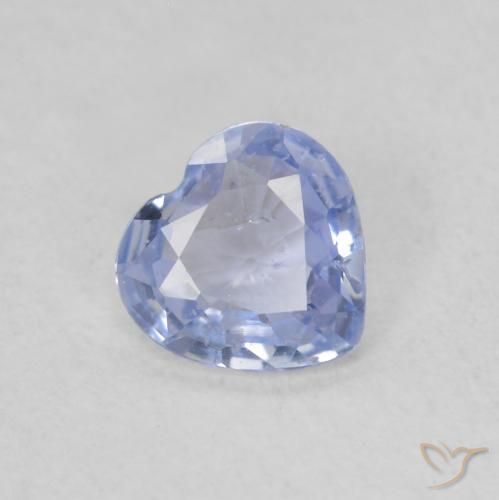 Saphir Bleu clair naturelle Cœur, 0.48 ct, VS