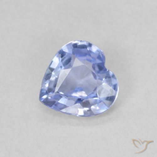 0.44ct Naturel Bleu pastel Saphir, Cœur, VS