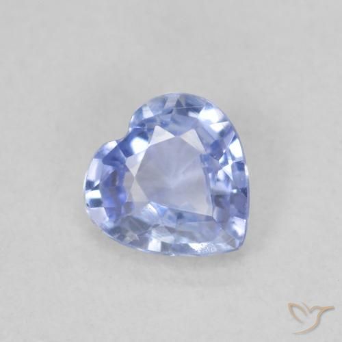 Saphir Bleu pastel naturelle Cœur, 0.44 ct, VS