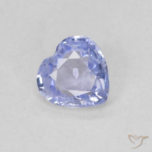 Saphir Bleu pastel naturelle Cœur, 0.42 ct, VS