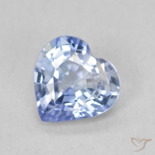 0.72ct Naturel Bleu pastel Saphir, Cœur, VS, Photo A
