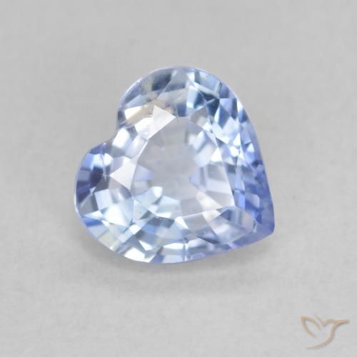 Saphir Bleu pastel naturelle Cœur, 0.72 ct, VS