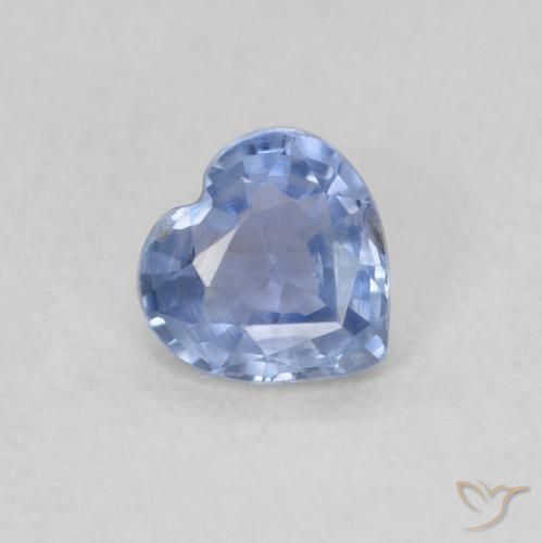 Saphir Bleu pastel naturelle Cœur, 0.45 ct, VS