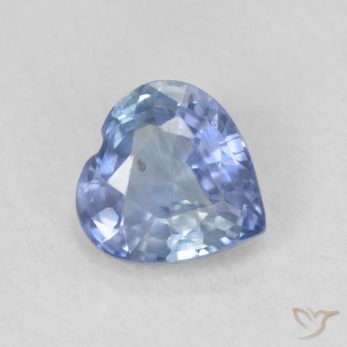 Saphir Bleu clair naturelle Cœur, 0.58 ct, VS