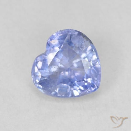 Saphir Bleu violacé léger naturelle Cœur, 0.62 ct, VS