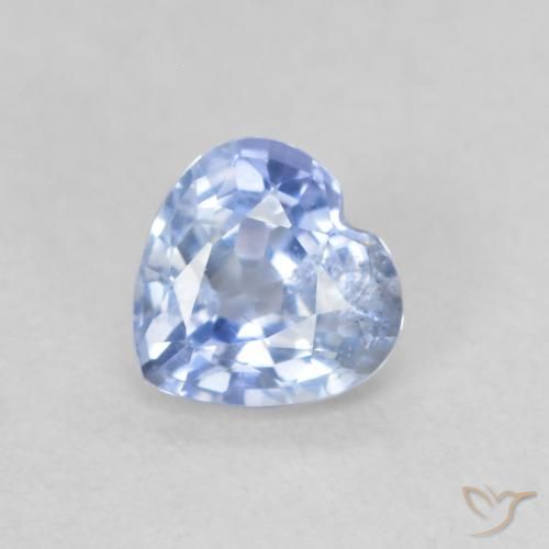 0.52ct Naturel Bleu pastel Saphir, Cœur, VS