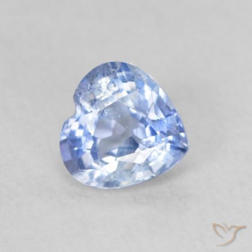 Saphir Bleu pastel naturelle Cœur, 0.52 ct, VS