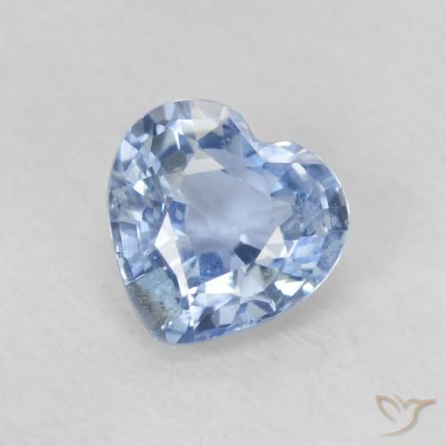 0.59ct Naturel Bleu bébé léger Saphir, Cœur, VS