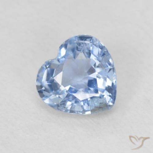 Saphir Bleu bébé léger naturelle Cœur, 0.59 ct, VS