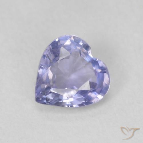 0.52ct Naturel Bleu clair Saphir, Cœur, VS