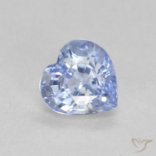 0.61ct Naturel Bleu pastel Saphir, Cœur, VS