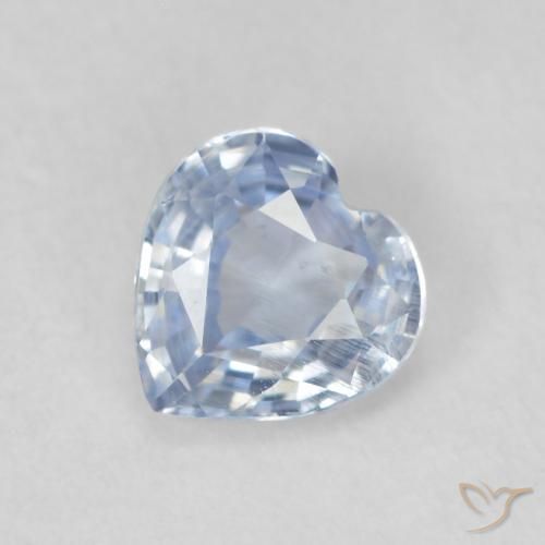 0.55ct Naturel Bleu très clair Saphir, Cœur, VS
