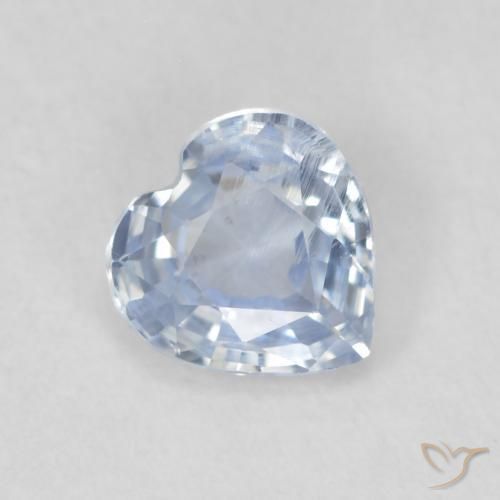 Saphir Bleu très clair naturelle Cœur, 0.55 ct, VS