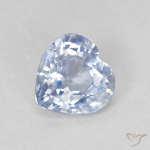 0.63ct Naturel Blanc bleuâtre Saphir, Cœur, VS