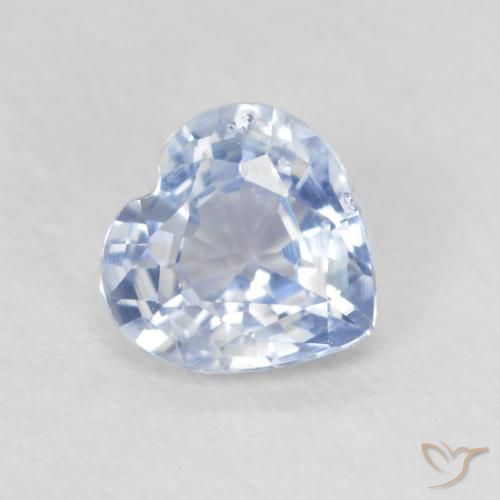 Saphir Blanc bleuâtre naturelle Cœur, 0.63 ct, VS