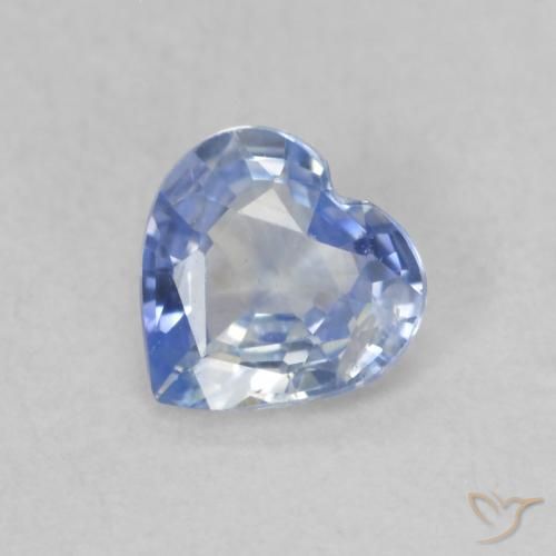0.44ct Naturel Bleu pastel Saphir, Cœur, VS