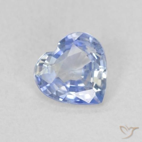 Saphir Bleu pastel naturelle Cœur, 0.44 ct, VS