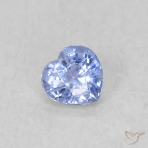 Saphir Bleu pastel naturelle Cœur, 0.21 ct, VVS-VS