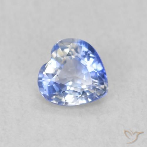 Saphir Bleu pastel naturelle Cœur, 0.29 ct, VVS-VS