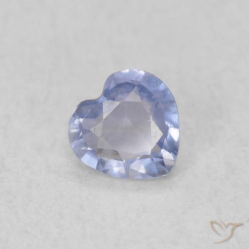 0.20ct Naturel Bleu clair Saphir, Cœur, VVS-VS