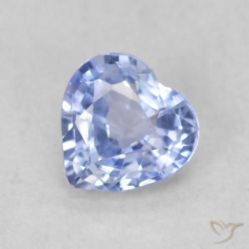 0.46ct Naturel Bleu pastel Saphir, Cœur, VVS-VS