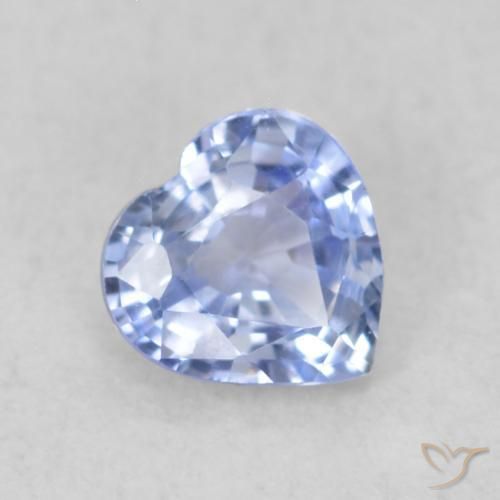 Saphir Bleu pastel naturelle Cœur, 0.46 ct, VVS-VS